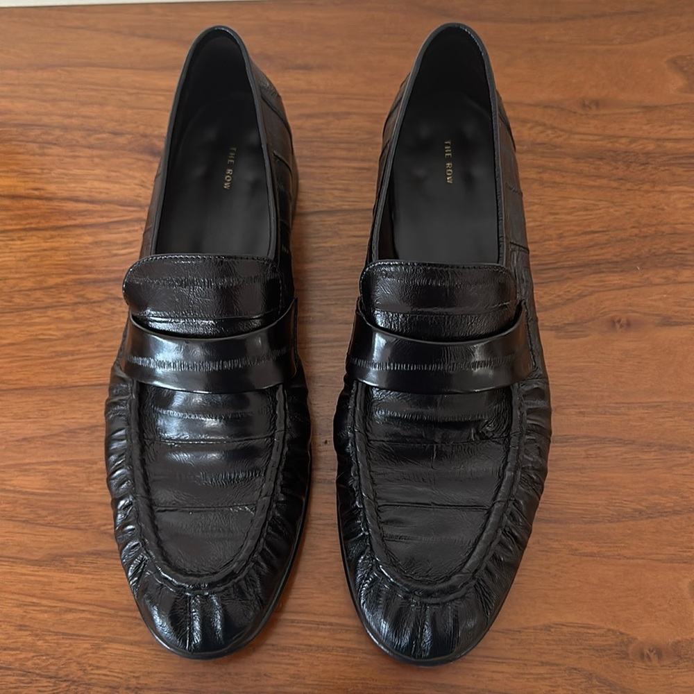 The Row Black Soft Loafers Eel Woman’s  - SZ 39.5